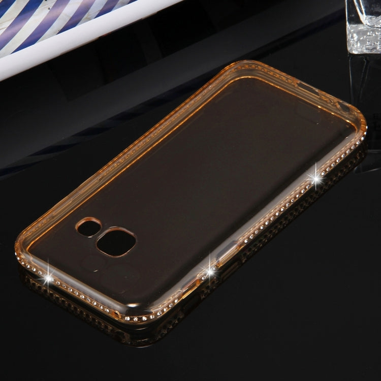 For Galaxy A5 (2017) Diamond Encrusted Transparent Soft TPU Protective Back Cover Case