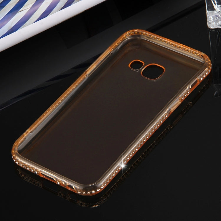 For Galaxy A5 (2017) Diamond Encrusted Transparent Soft TPU Protective Back Cover Case