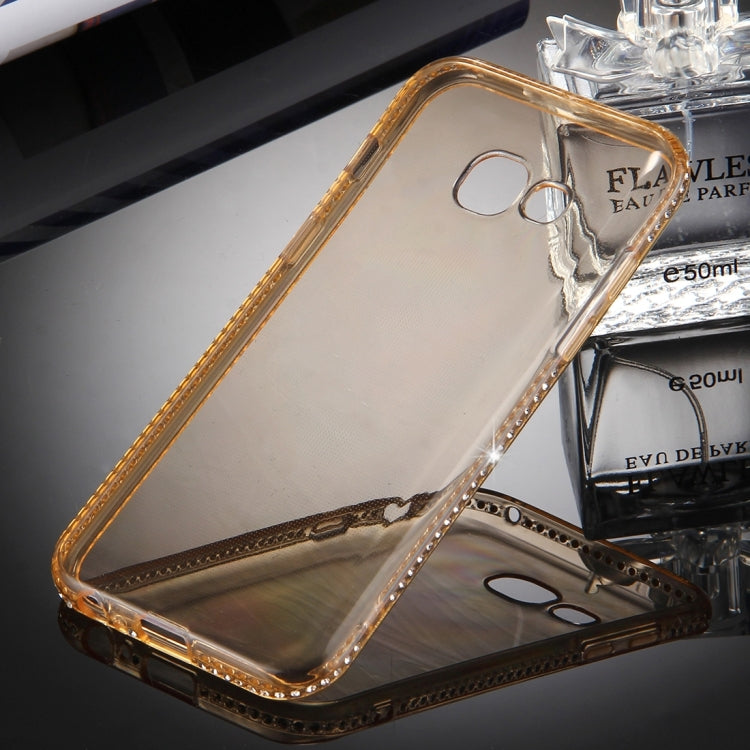 For Galaxy A5 (2017) Diamond Encrusted Transparent Soft TPU Protective Back Cover Case