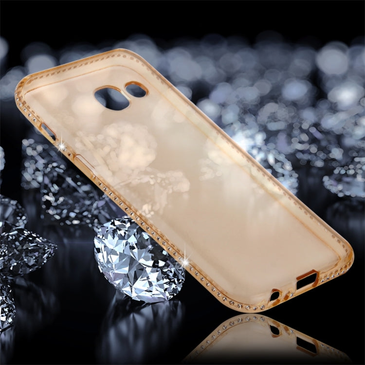 For Galaxy A5 (2017) Diamond Encrusted Transparent Soft TPU Protective Back Cover Case
