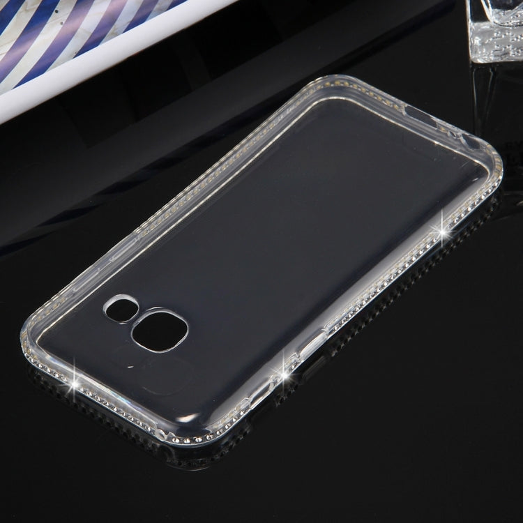 For Galaxy A5 (2017) Diamond Encrusted Transparent Soft TPU Protective Back Cover Case