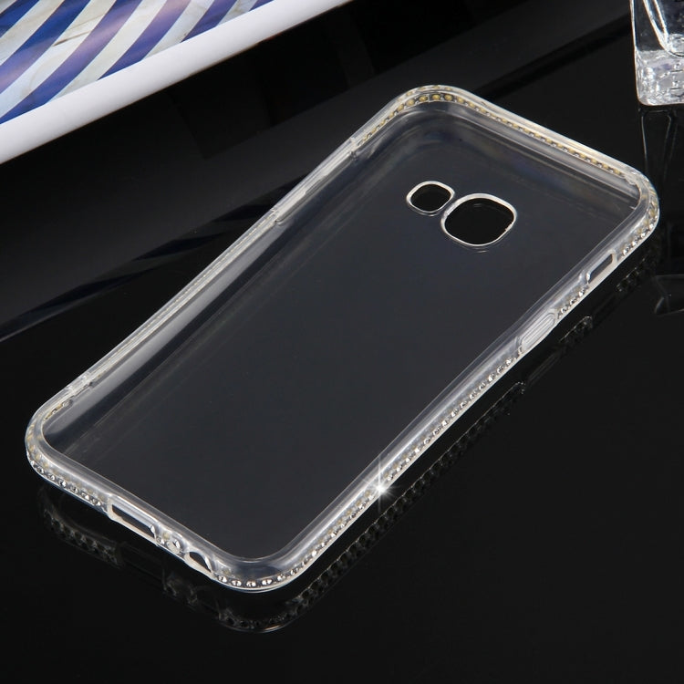 For Galaxy A5 (2017) Diamond Encrusted Transparent Soft TPU Protective Back Cover Case