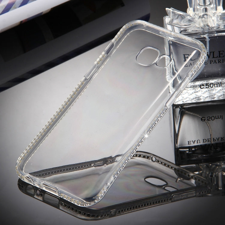 For Galaxy A5 (2017) Diamond Encrusted Transparent Soft TPU Protective Back Cover Case