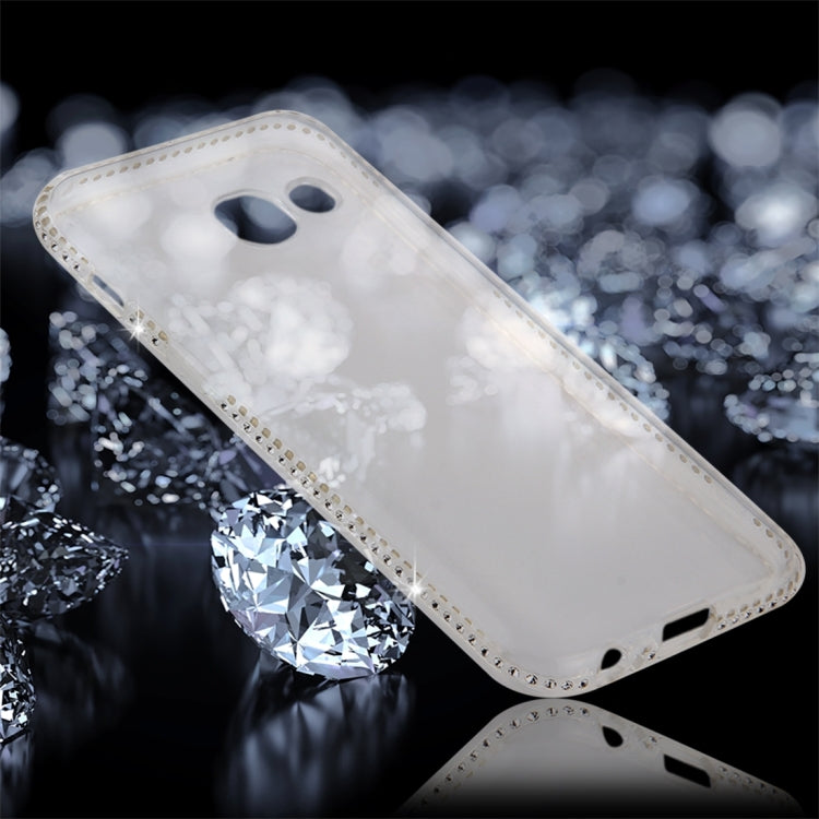 For Galaxy A5 (2017) Diamond Encrusted Transparent Soft TPU Protective Back Cover Case