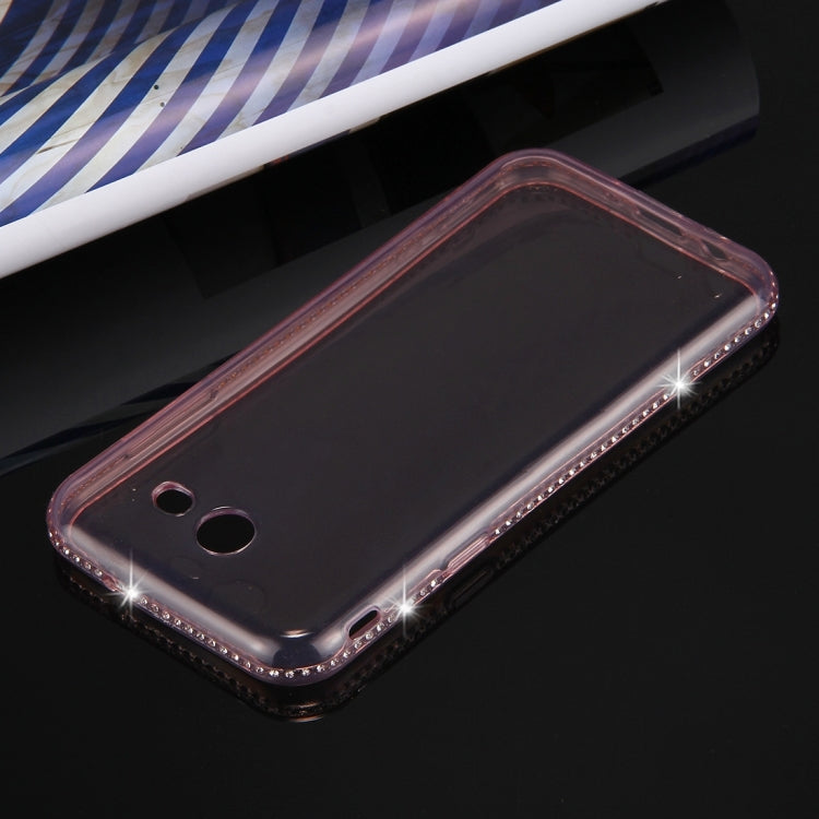 For Galaxy J5 (2017) (US Version) Diamond Encrusted Transparent Soft TPU Protective Back Cover Case