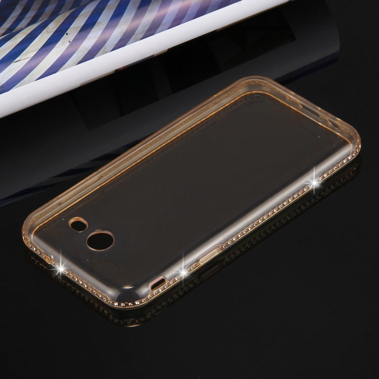 For Galaxy J5 (2017) (US Version) Diamond Encrusted Transparent Soft TPU Protective Back Cover Case