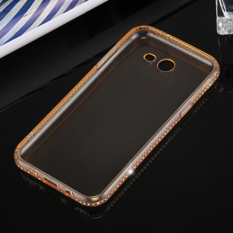 For Galaxy J5 (2017) (US Version) Diamond Encrusted Transparent Soft TPU Protective Back Cover Case
