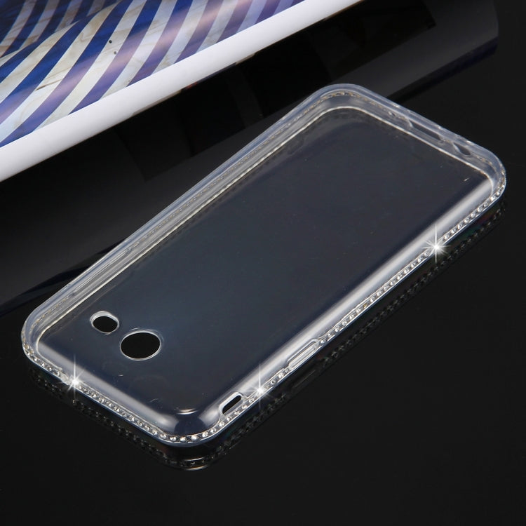 For Galaxy J5 (2017) (US Version) Diamond Encrusted Transparent Soft TPU Protective Back Cover Case