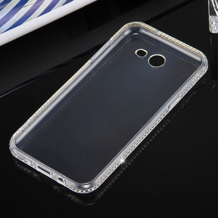 For Galaxy J5 (2017) (US Version) Diamond Encrusted Transparent Soft TPU Protective Back Cover Case