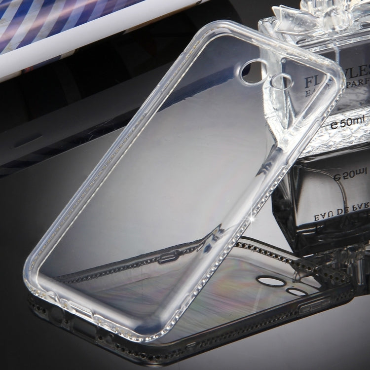 For Galaxy J5 (2017) (US Version) Diamond Encrusted Transparent Soft TPU Protective Back Cover Case