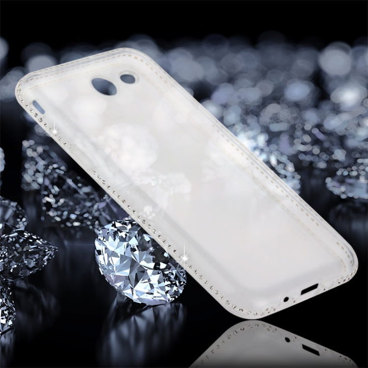 For Galaxy J5 (2017) (US Version) Diamond Encrusted Transparent Soft TPU Protective Back Cover Case