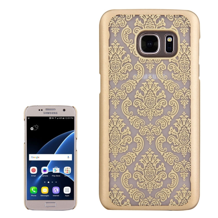 For Galaxy S7 / G930 Retro Palace Embossed Flowers Pattern Protective Hard Case