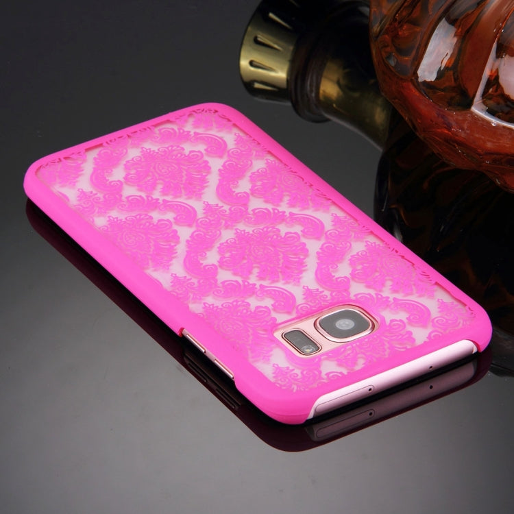 For Galaxy S7 / G930 Retro Palace Embossed Flowers Pattern Protective Hard Case