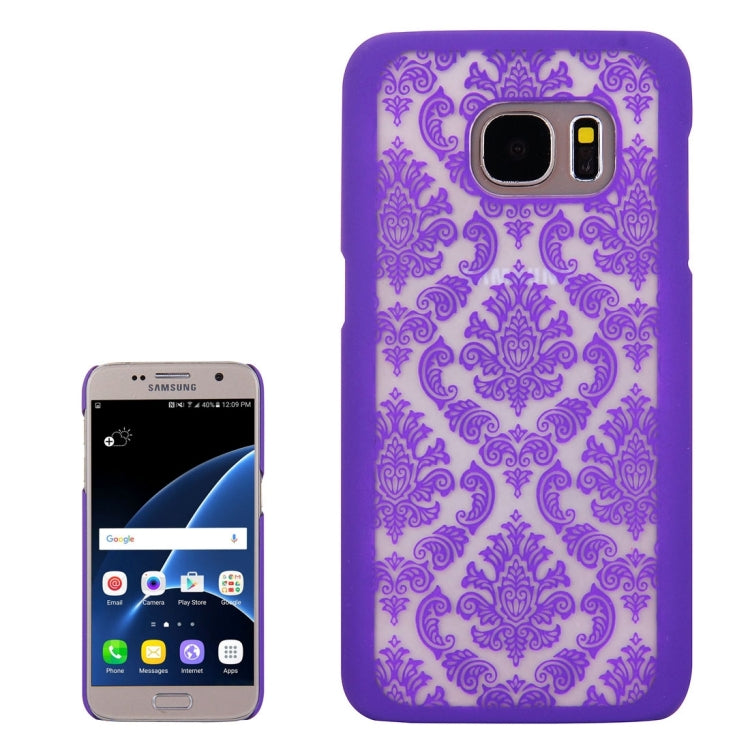 For Galaxy S7 / G930 Retro Palace Embossed Flowers Pattern Protective Hard Case