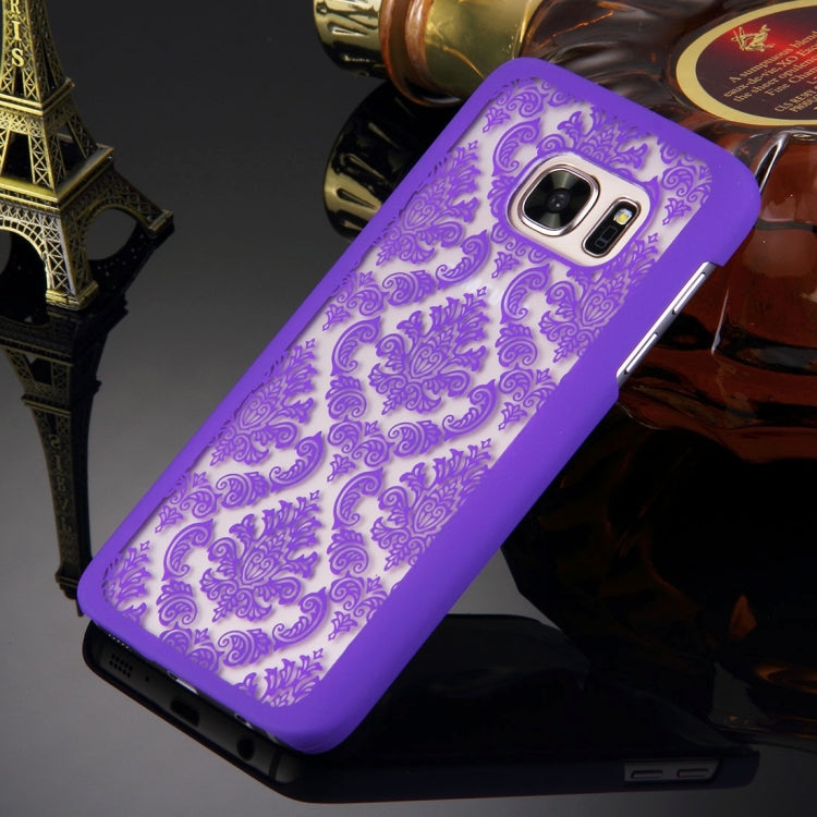 For Galaxy S7 / G930 Retro Palace Embossed Flowers Pattern Protective Hard Case