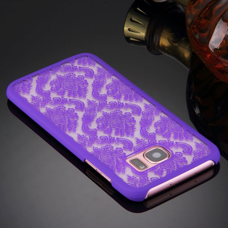 For Galaxy S7 / G930 Retro Palace Embossed Flowers Pattern Protective Hard Case
