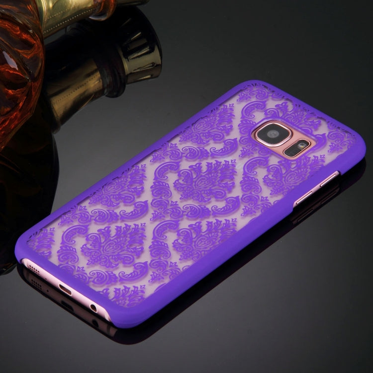 For Galaxy S7 / G930 Retro Palace Embossed Flowers Pattern Protective Hard Case