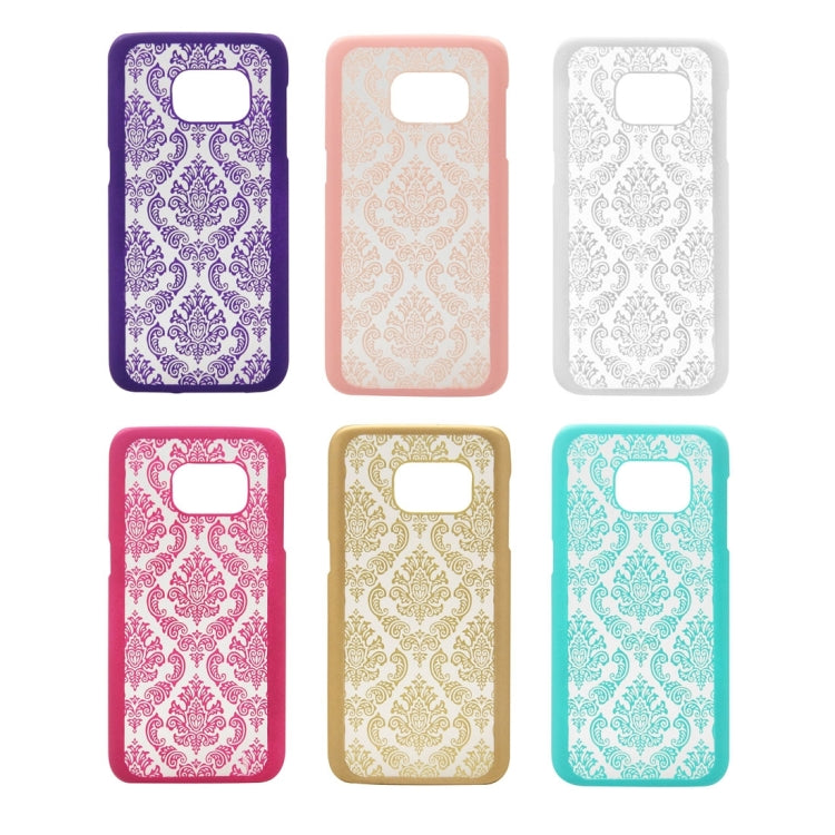For Galaxy S7 / G930 Retro Palace Embossed Flowers Pattern Protective Hard Case