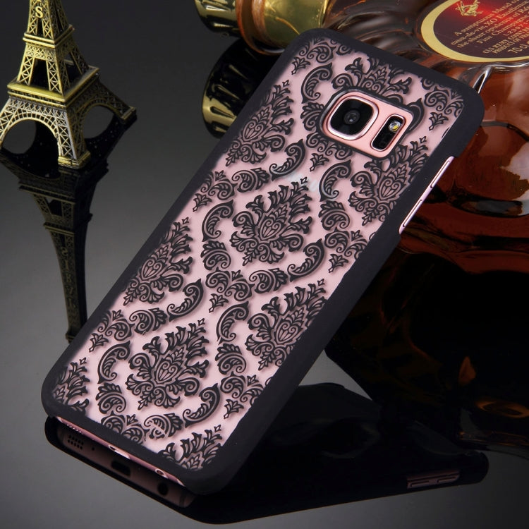 For Galaxy S7 Edge / G935 Retro Palace Embossed Flowers Pattern Protective Hard Case