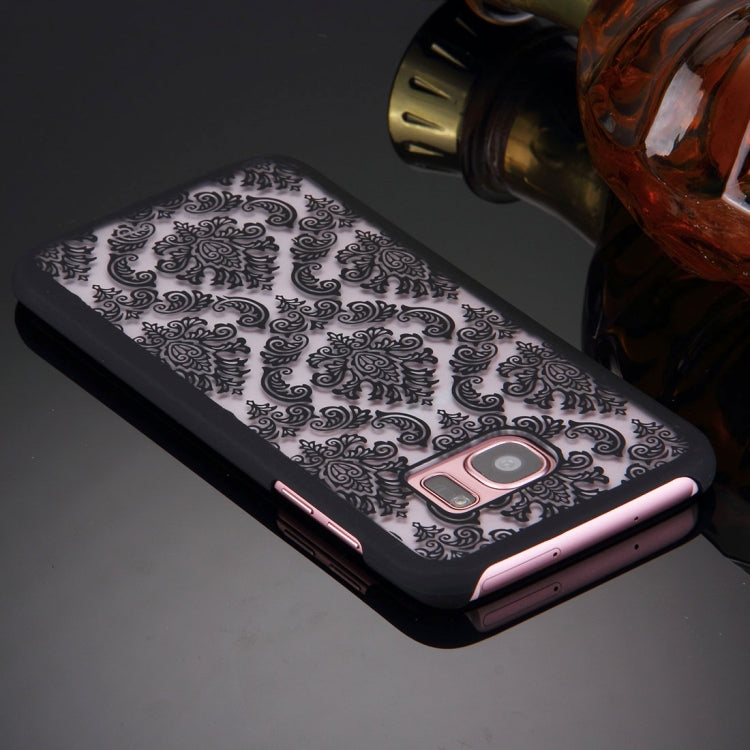 For Galaxy S7 Edge / G935 Retro Palace Embossed Flowers Pattern Protective Hard Case