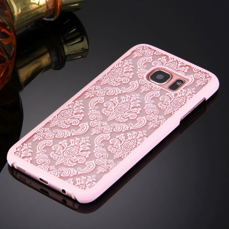 For Galaxy S7 Edge / G935 Retro Palace Embossed Flowers Pattern Protective Hard Case