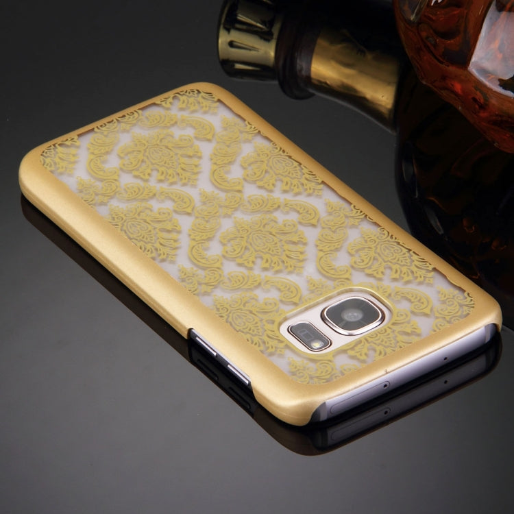 For Galaxy S7 Edge / G935 Retro Palace Embossed Flowers Pattern Protective Hard Case