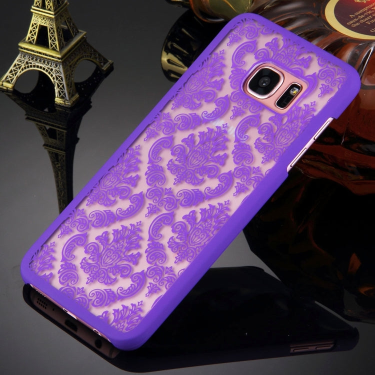 For Galaxy S7 Edge / G935 Retro Palace Embossed Flowers Pattern Protective Hard Case