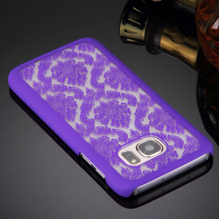 For Galaxy S7 Edge / G935 Retro Palace Embossed Flowers Pattern Protective Hard Case