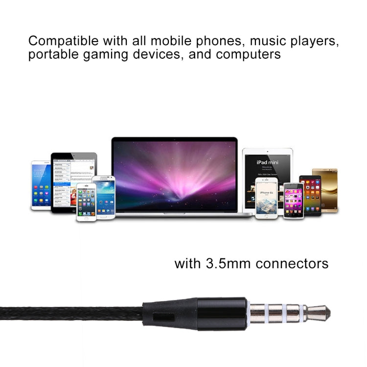 U-26 1.2m Bass Stereo Sound In-ear Wire Control Earphone with Mic, For iPhone, iPad, Galaxy, Huawei, Xiaomi, LG, HTC and Other Smartphones
