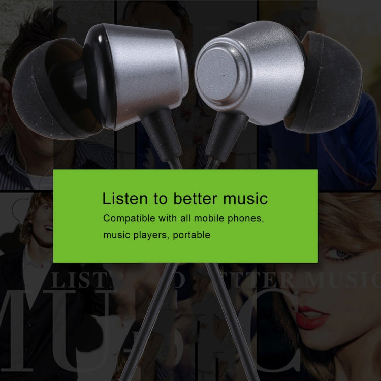 U-18 1.2m Bass Stereo Sound In-ear Wire Control Earphone, For iPhone, iPad, Galaxy, Huawei, Xiaomi, LG, HTC and Other Smartphones(Silver)