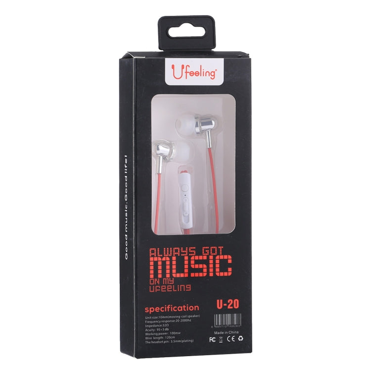 U-20 1.2m Bass Stereo Sound In-ear Wire Control Earphone with Mic, For iPhone, iPad, Galaxy, Huawei, Xiaomi, LG, HTC and Other Smartphones