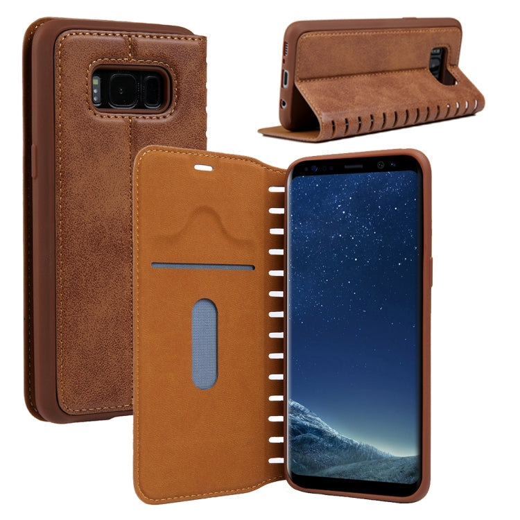For Galaxy S8 + / G955 PU Retro Texture with Absorption Horizontal Flip Leather Case with Holder & Card Slots