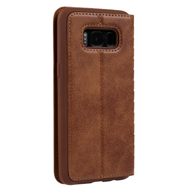 For Galaxy S8 + / G955 PU Retro Texture with Absorption Horizontal Flip Leather Case with Holder & Card Slots