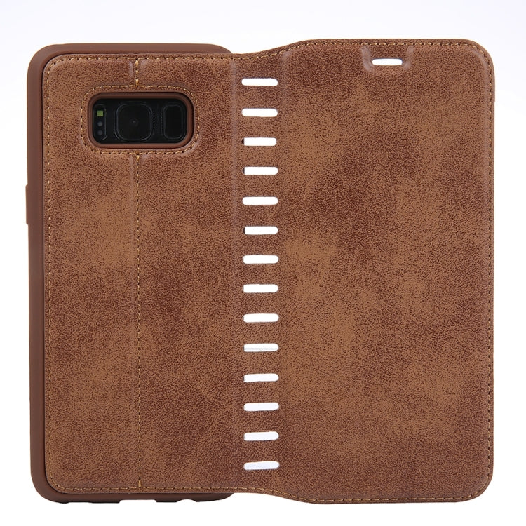 For Galaxy S8 + / G955 PU Retro Texture with Absorption Horizontal Flip Leather Case with Holder & Card Slots