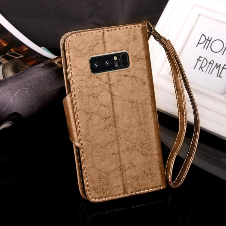 For Galaxy Note 8 Retro Crazy Horse Texture Wax Fake Leather Horizontal Flip Leather Case with Holder & Card Slots & Wallet & Lanyard