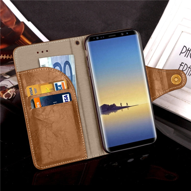 For Galaxy Note 8 Retro Crazy Horse Texture Wax Fake Leather Horizontal Flip Leather Case with Holder & Card Slots & Wallet & Lanyard
