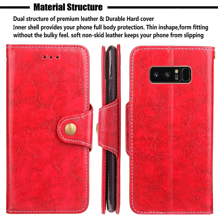 For Galaxy Note 8 Retro Crazy Horse Texture Wax Fake Leather Horizontal Flip Leather Case with Holder & Card Slots & Wallet & Lanyard