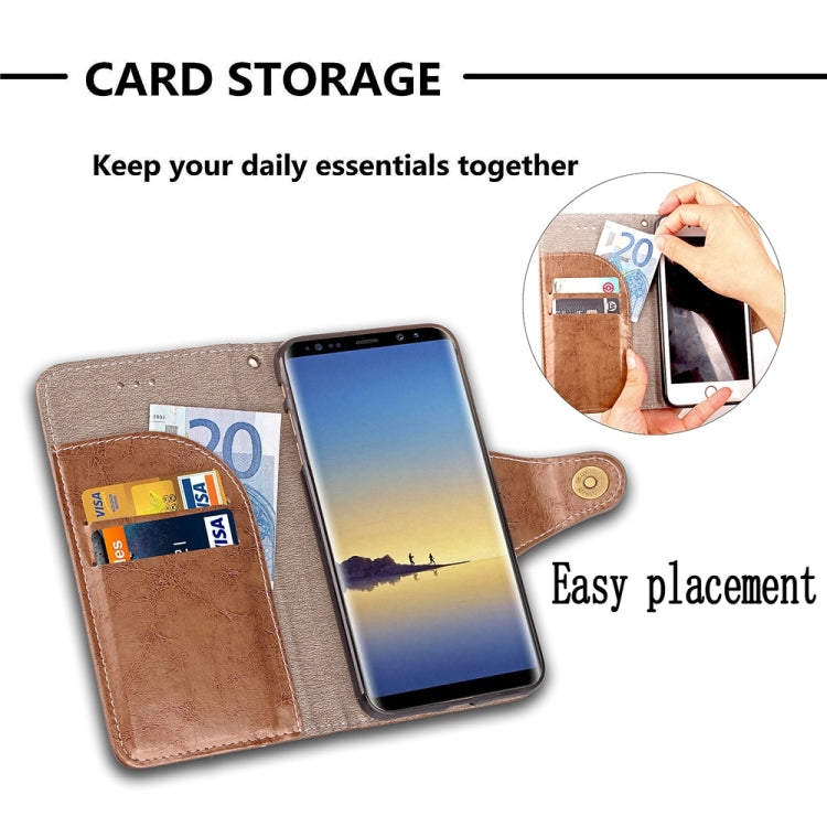 For Galaxy Note 8 Retro Crazy Horse Texture Wax Fake Leather Horizontal Flip Leather Case with Holder & Card Slots & Wallet & Lanyard