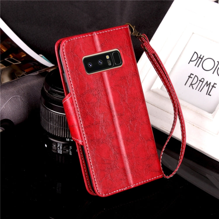 For Galaxy Note 8 Retro Crazy Horse Texture Wax Fake Leather Horizontal Flip Leather Case with Holder & Card Slots & Wallet & Lanyard