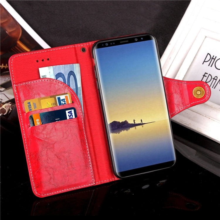 For Galaxy Note 8 Retro Crazy Horse Texture Wax Fake Leather Horizontal Flip Leather Case with Holder & Card Slots & Wallet & Lanyard