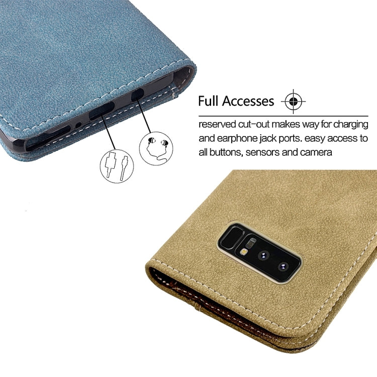 For Galaxy Note 8 Matte Leather Horizontal Flip Leather Case with Holder & Card Slots & Wallet & Photo Frame