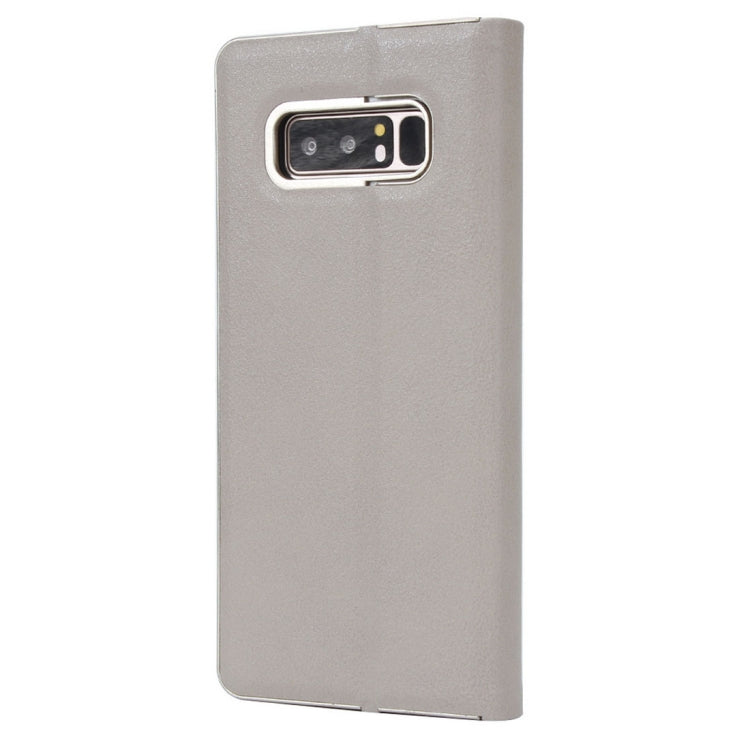 For Galaxy Note 8 Cowhide Texture PC Bumper Frame Strong Magnetic Adsorption Horizontal Flip Leather Case with Holder & Card Slots