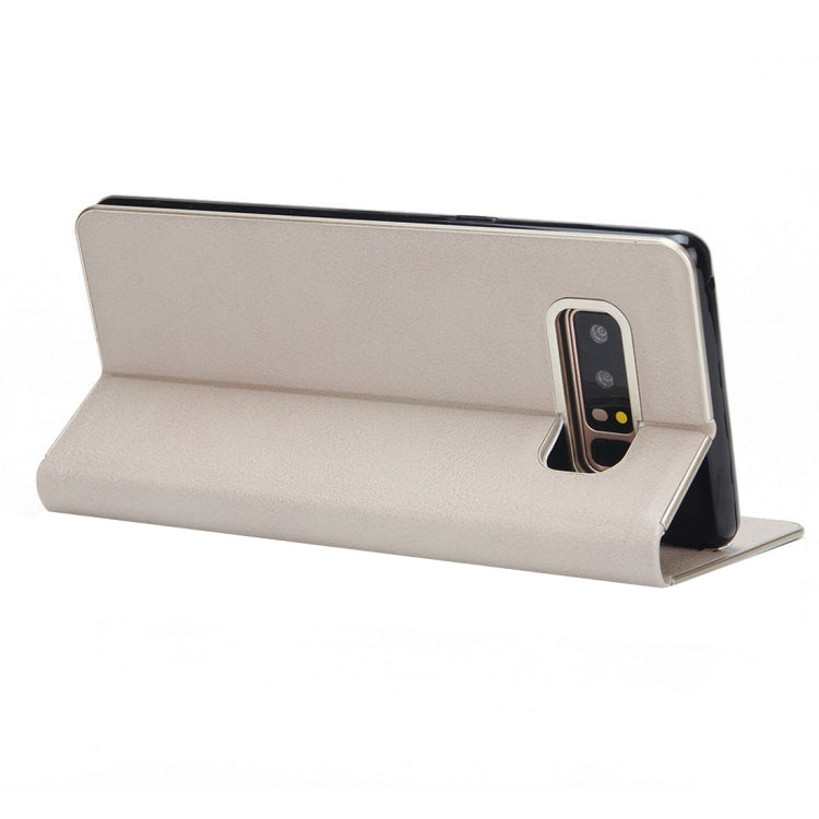 For Galaxy Note 8 Cowhide Texture PC Bumper Frame Strong Magnetic Adsorption Horizontal Flip Leather Case with Holder & Card Slots