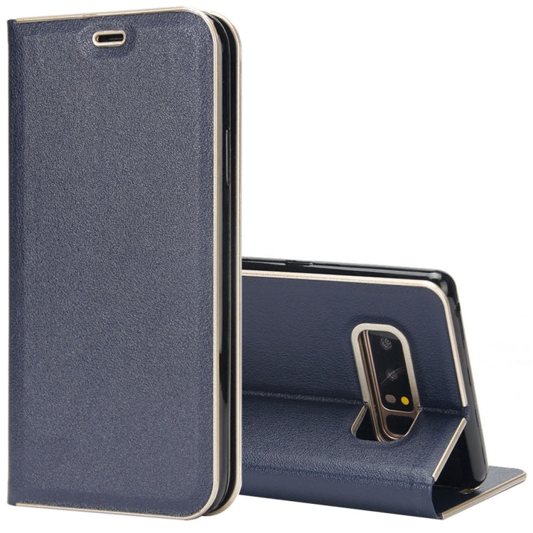 For Galaxy Note 8 Cowhide Texture PC Bumper Frame Strong Magnetic Adsorption Horizontal Flip Leather Case with Holder & Card Slots