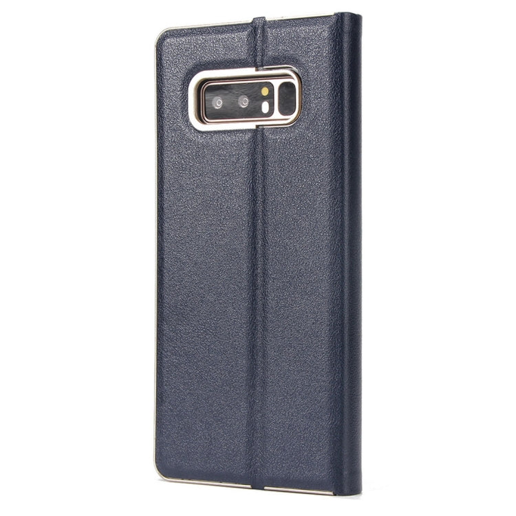 For Galaxy Note 8 Cowhide Texture PC Bumper Frame Strong Magnetic Adsorption Horizontal Flip Leather Case with Holder & Card Slots