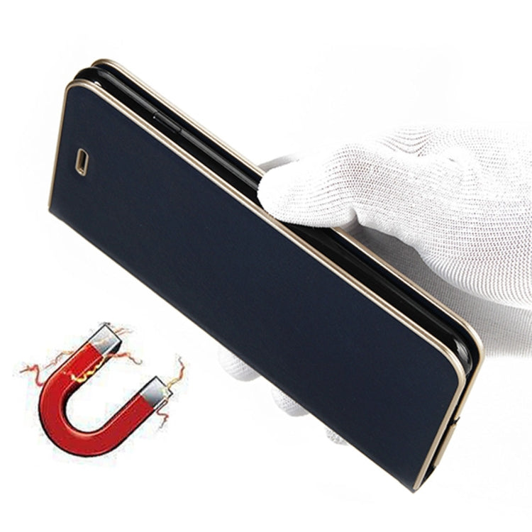 For Galaxy Note 8 Cowhide Texture PC Bumper Frame Strong Magnetic Adsorption Horizontal Flip Leather Case with Holder & Card Slots