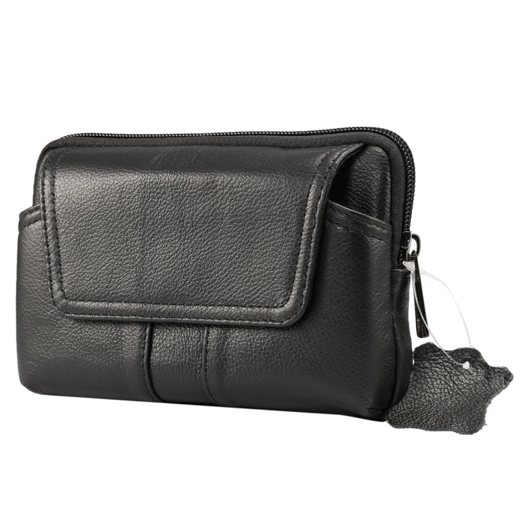6.0 inch and Below Universal Genuine Leather Men Horizontal Style Case Waist Bag with Belt Hole, For Sony, Huawei, Meizu, Lenovo, ASUS, Cubot, Oneplus, Xiaomi, Ulefone, Letv, DOOGEE, Vkworld, and other Smartphones