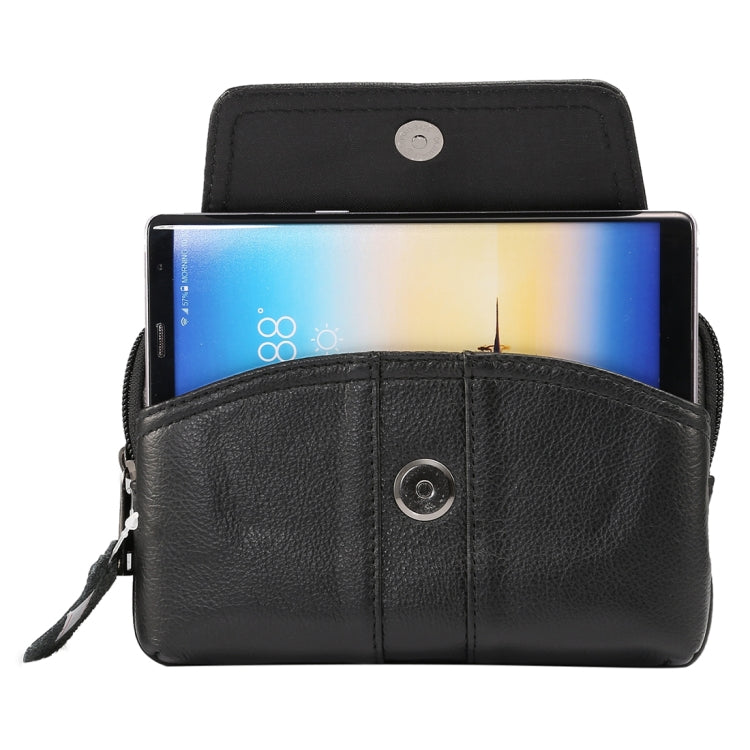 6.0 inch and Below Universal Genuine Leather Men Horizontal Style Case Waist Bag with Belt Hole, For Sony, Huawei, Meizu, Lenovo, ASUS, Cubot, Oneplus, Xiaomi, Ulefone, Letv, DOOGEE, Vkworld, and other Smartphones