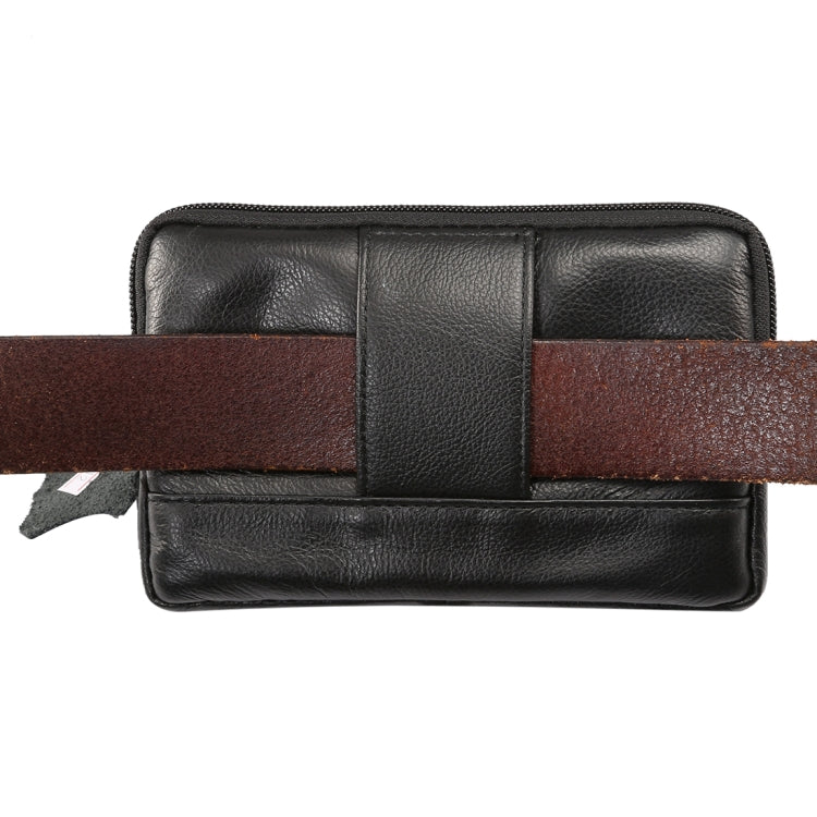 6.0 inch and Below Universal Genuine Leather Men Horizontal Style Case Waist Bag with Belt Hole, For Sony, Huawei, Meizu, Lenovo, ASUS, Cubot, Oneplus, Xiaomi, Ulefone, Letv, DOOGEE, Vkworld, and other Smartphones