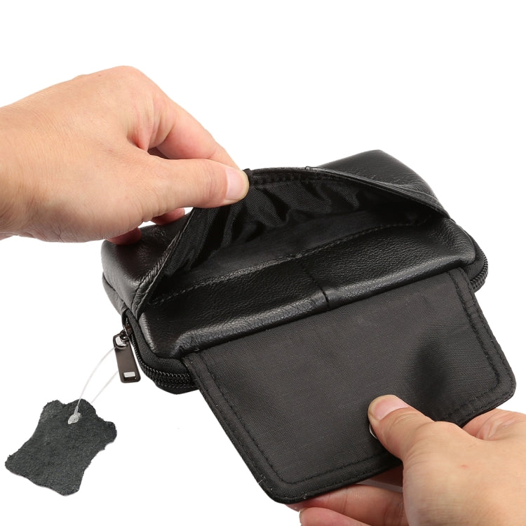 6.0 inch and Below Universal Genuine Leather Men Horizontal Style Case Waist Bag with Belt Hole, For Sony, Huawei, Meizu, Lenovo, ASUS, Cubot, Oneplus, Xiaomi, Ulefone, Letv, DOOGEE, Vkworld, and other Smartphones